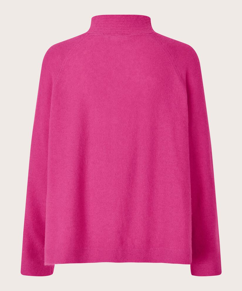 Pullover aus Wolle mit Bindebändern am Hals, Fuchsia Red