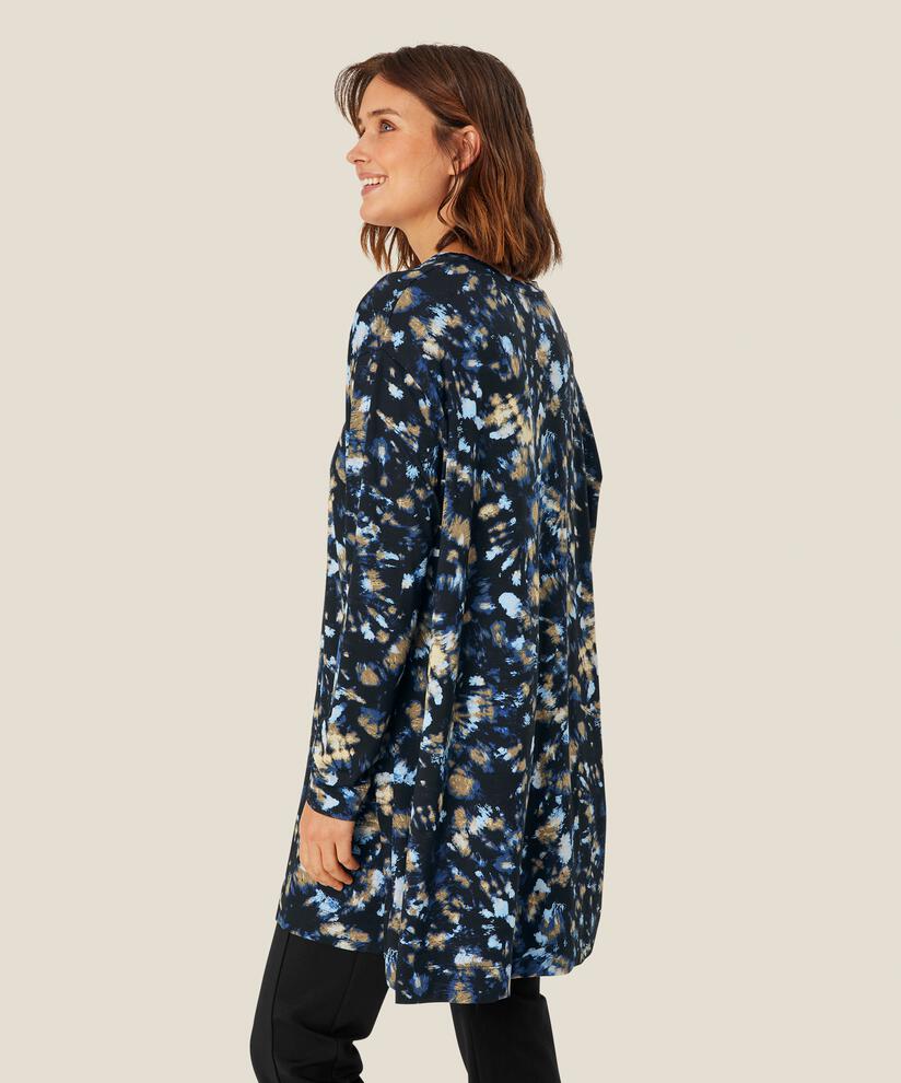 Gemusterte Jersey-Tunika mit langen Ärmeln, Dull Gold