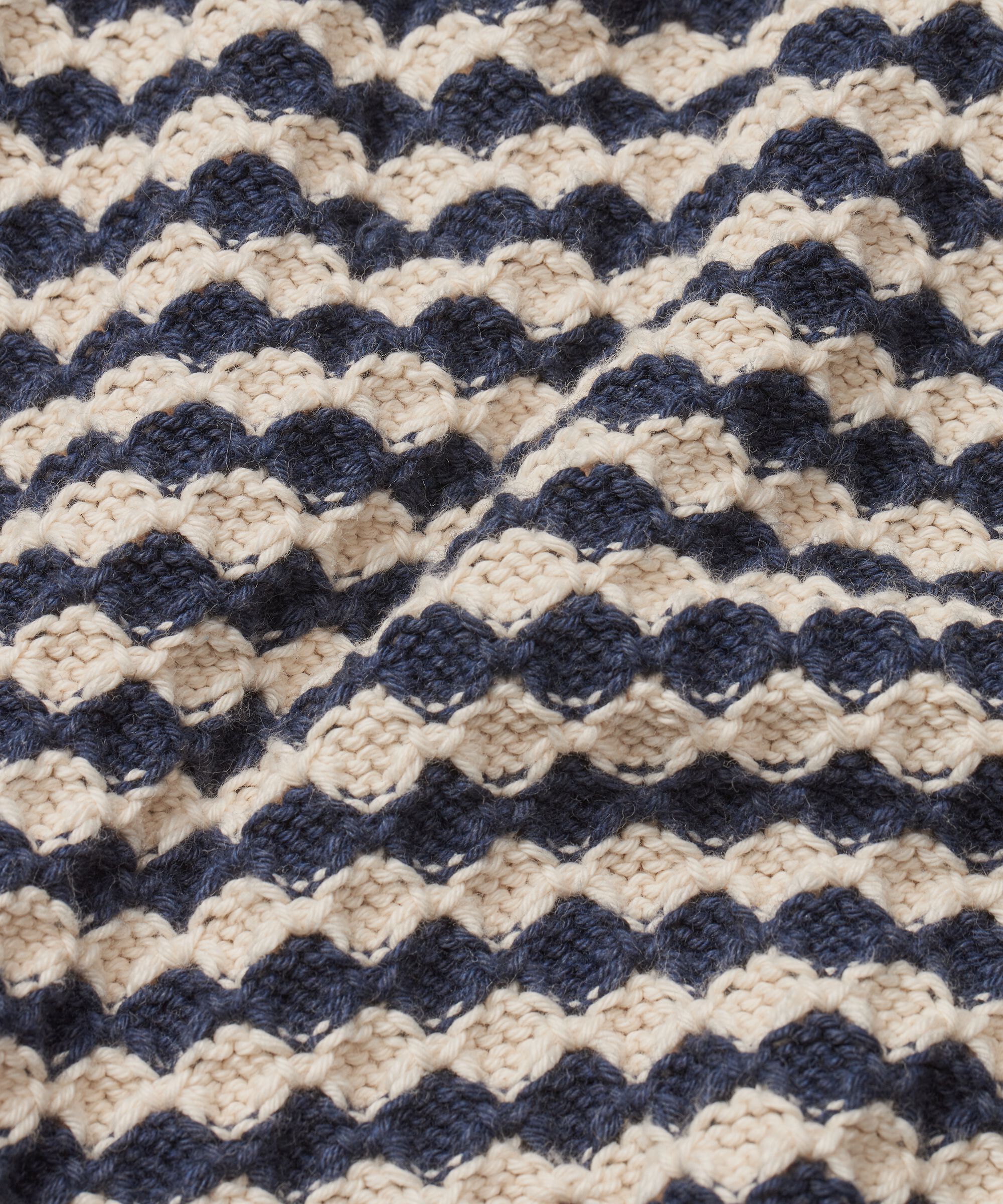 Hochgeschlossener Strickpullover aus Baumwolle, Mood Indigo