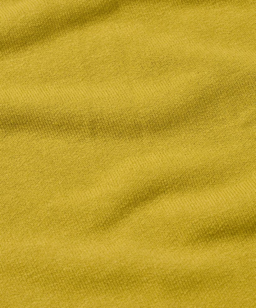 kurzärmliges Jerseykleid mit femininen Falten, Burnish Gold