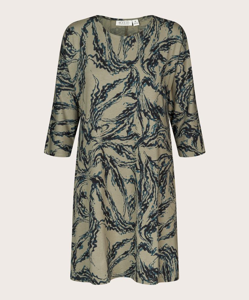 Jersey-tunika Mit Rundhals Und Eingrifftaschen, Vetiver