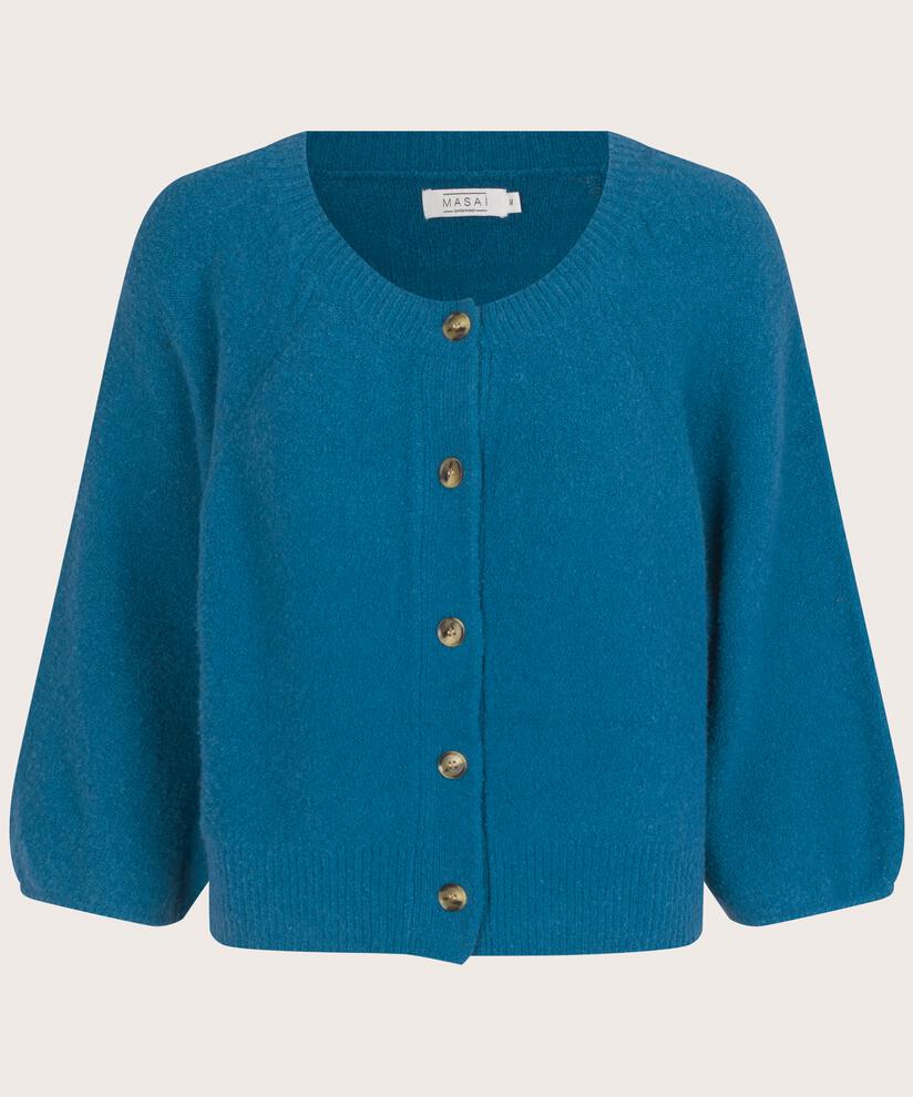 Kurzer Cardigan mit Ballonärmeln aus Wollmischung, Celestial