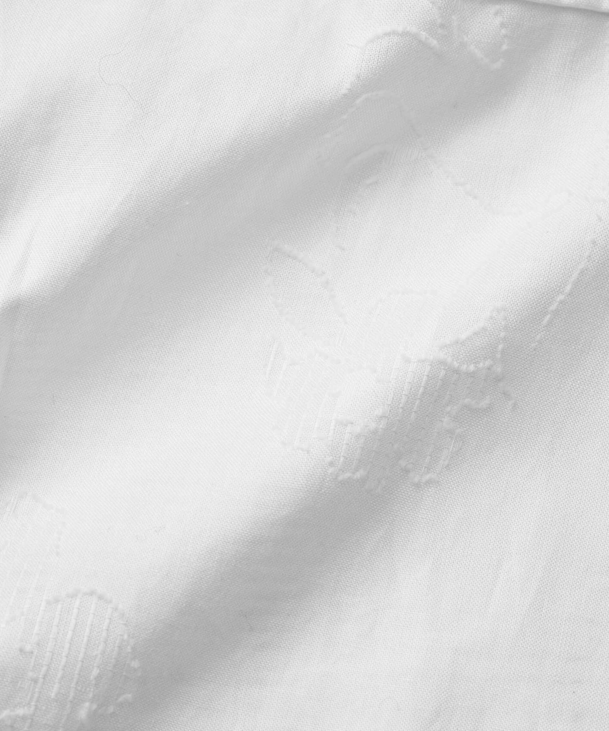 Baumwollhemd mit gewebtem Blumendruck, White