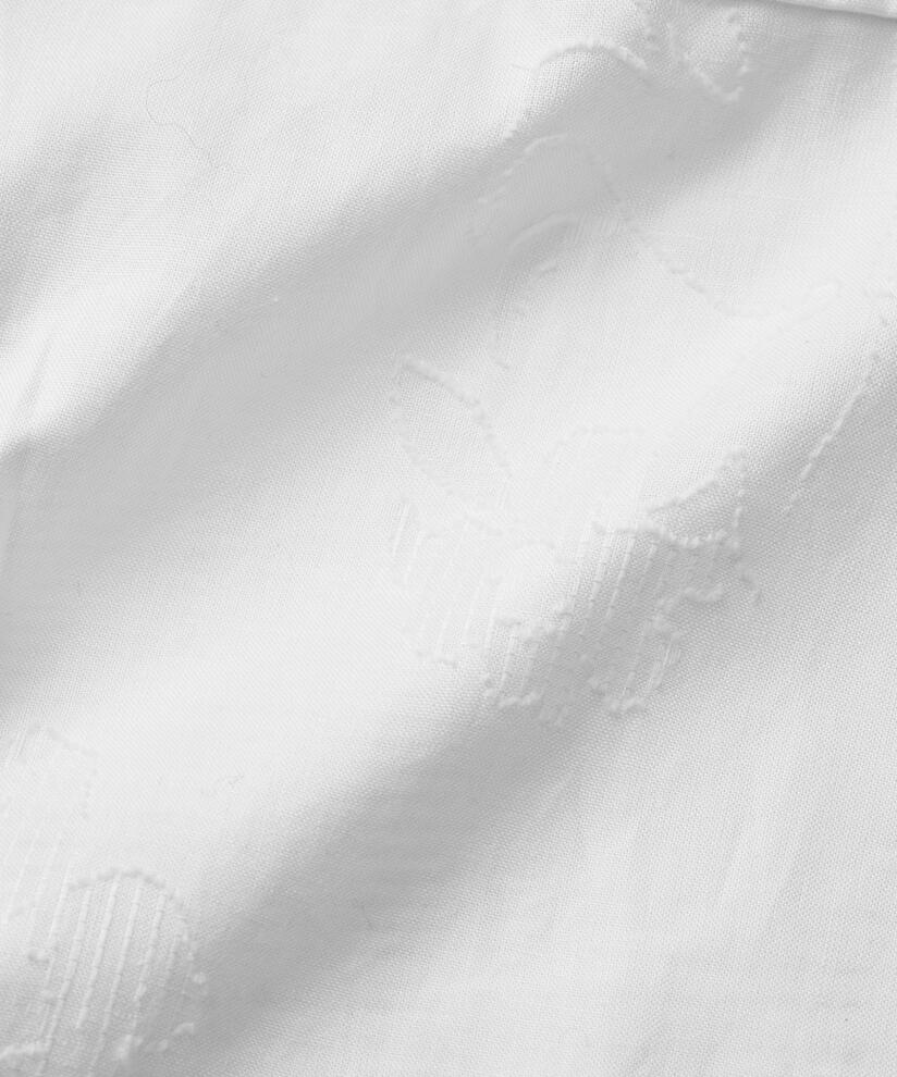 Baumwollhemd mit gewebtem Blumendruck, White