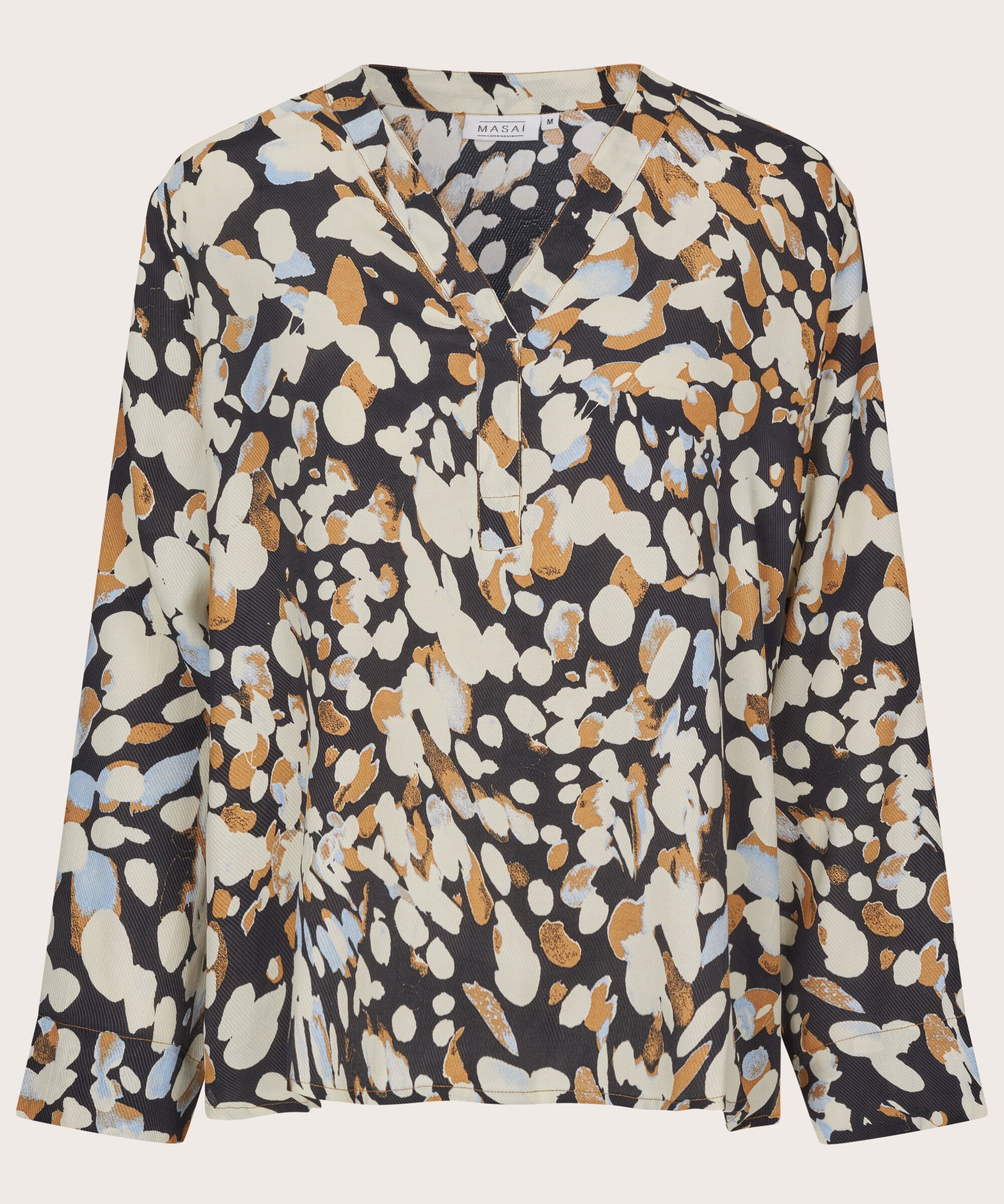 Viskosebluse Mit V-ausschnitt, Chipmunk