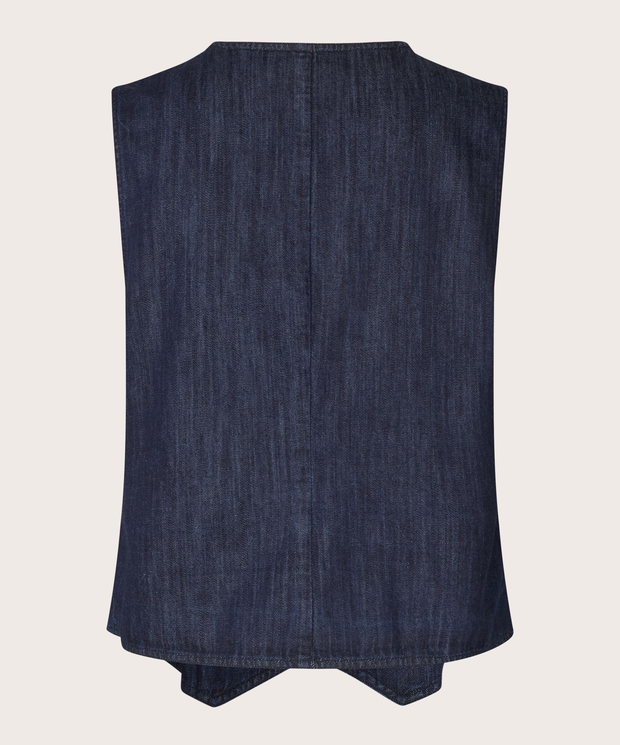 klassische Weste in weicher Denim-Qualität, Dark Denim