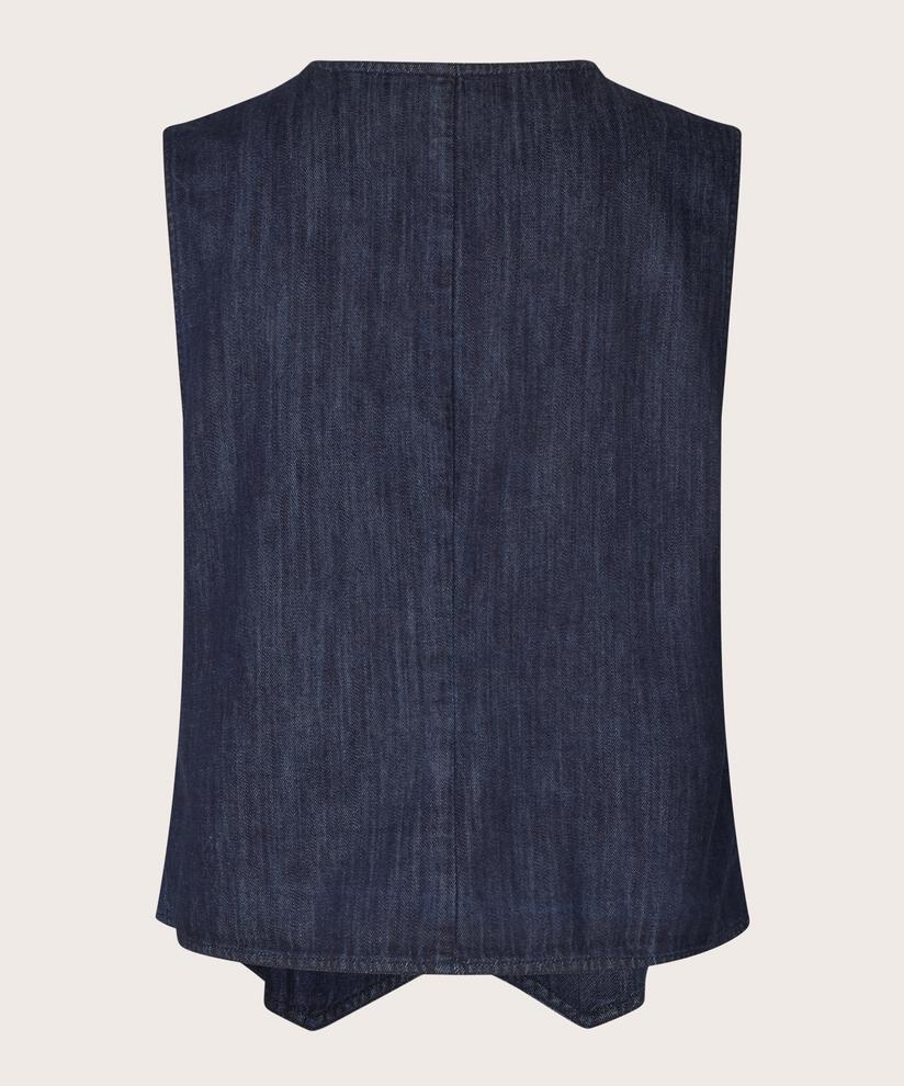 klassische Weste in weicher Denim-Qualität, Dark Denim