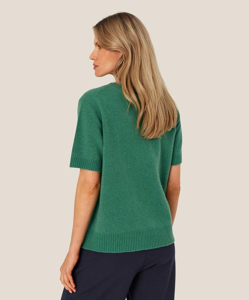 Kurzärmliger Strickpullover aus Wolle, D. Grass Green