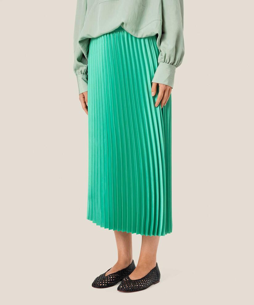 Faltenrock mit elastischem Bund, Winter Green