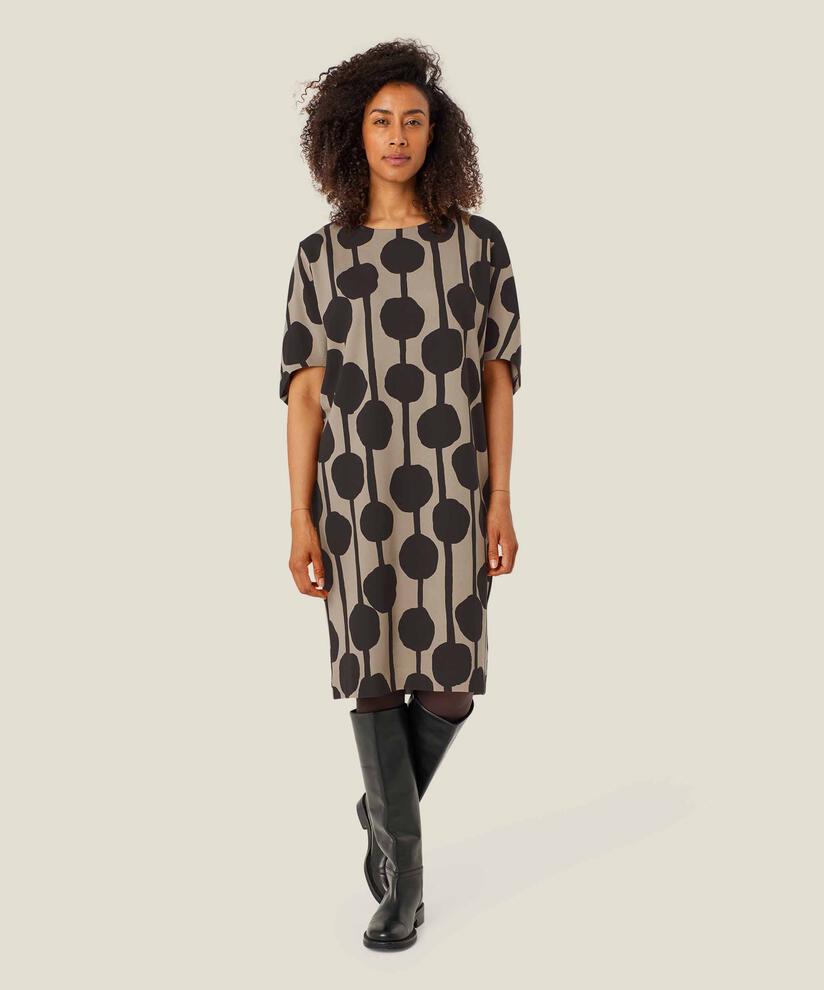 Jerseykleid mit Dreiviertelärmeln, Roast Cashew