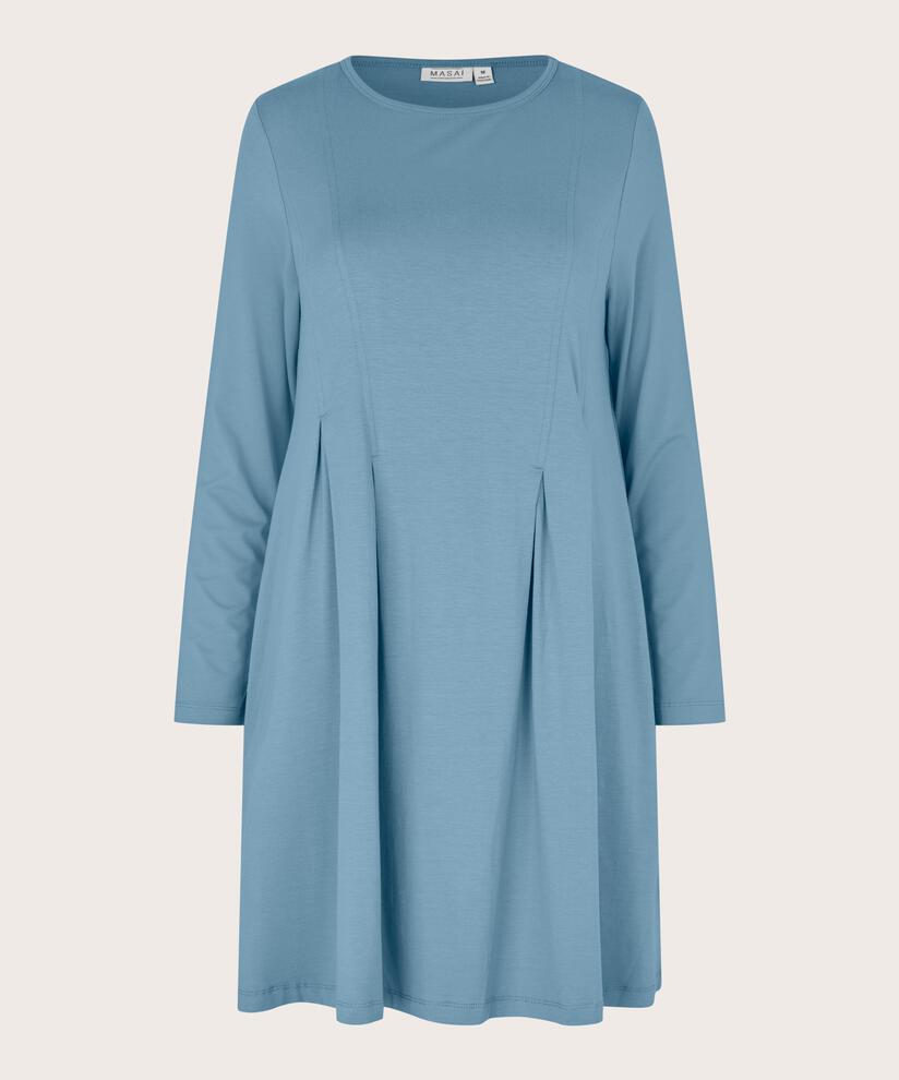 Jersey-Tunika mit Falten und Eingrifftaschen, Proven Blue