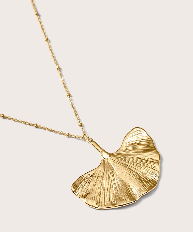 Lange Halskette mit Anhänger und verstellbarer Länge, Gold