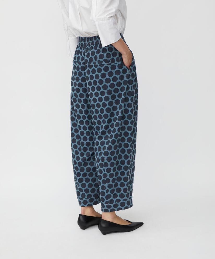 verkürzte Cordhose mit Gummizug hinten, Navy Blazer