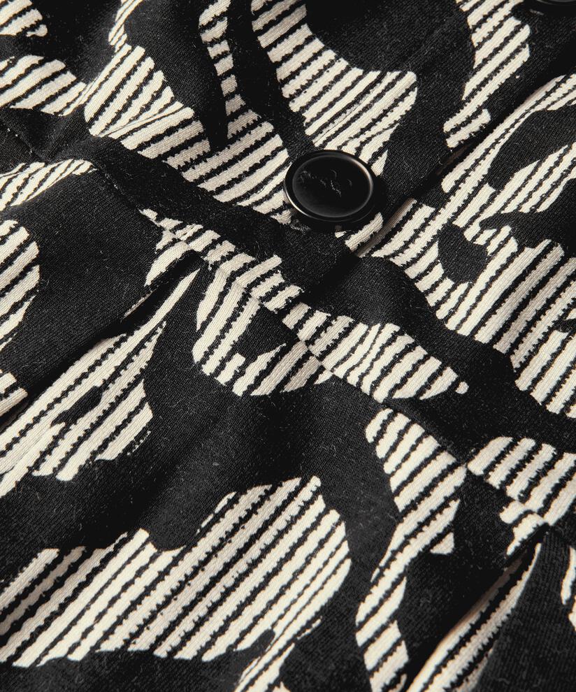 Tulpenkleid mit Knöpfen am Hals, Black