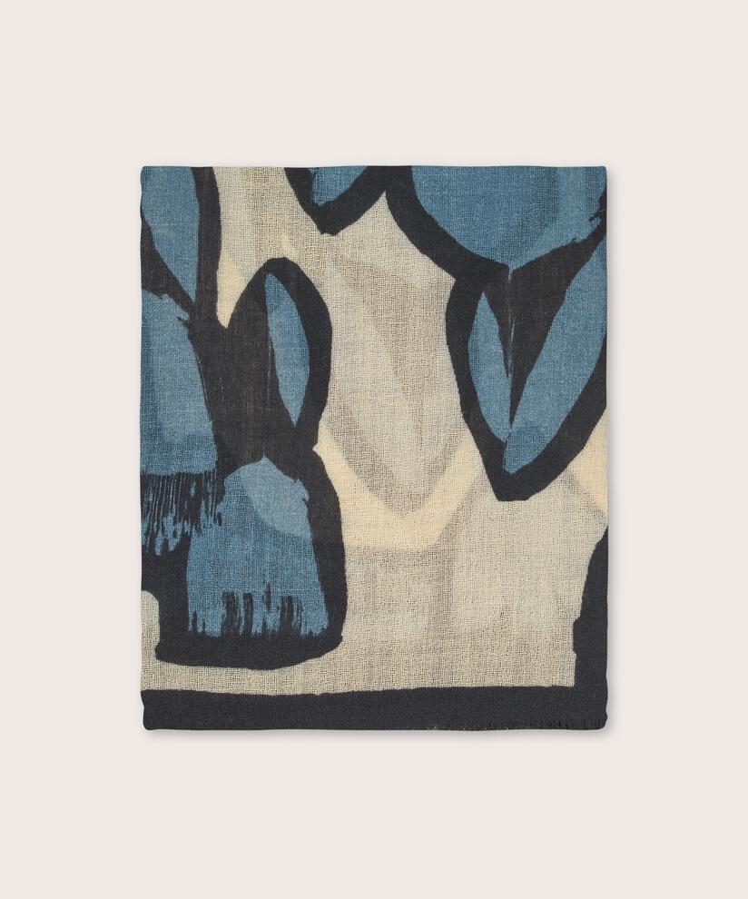 gemusterter Wollschal, Proven Blue