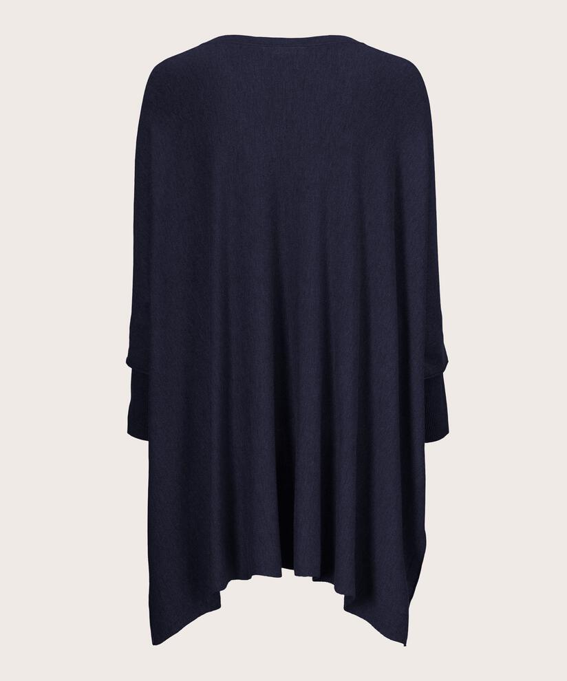 Oversize-Strickpullover mit schmalen Ärmeln, Navy