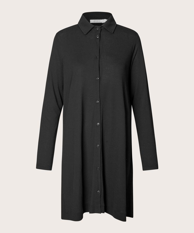 Jersey-Shirt mit langen Ärmeln, Black