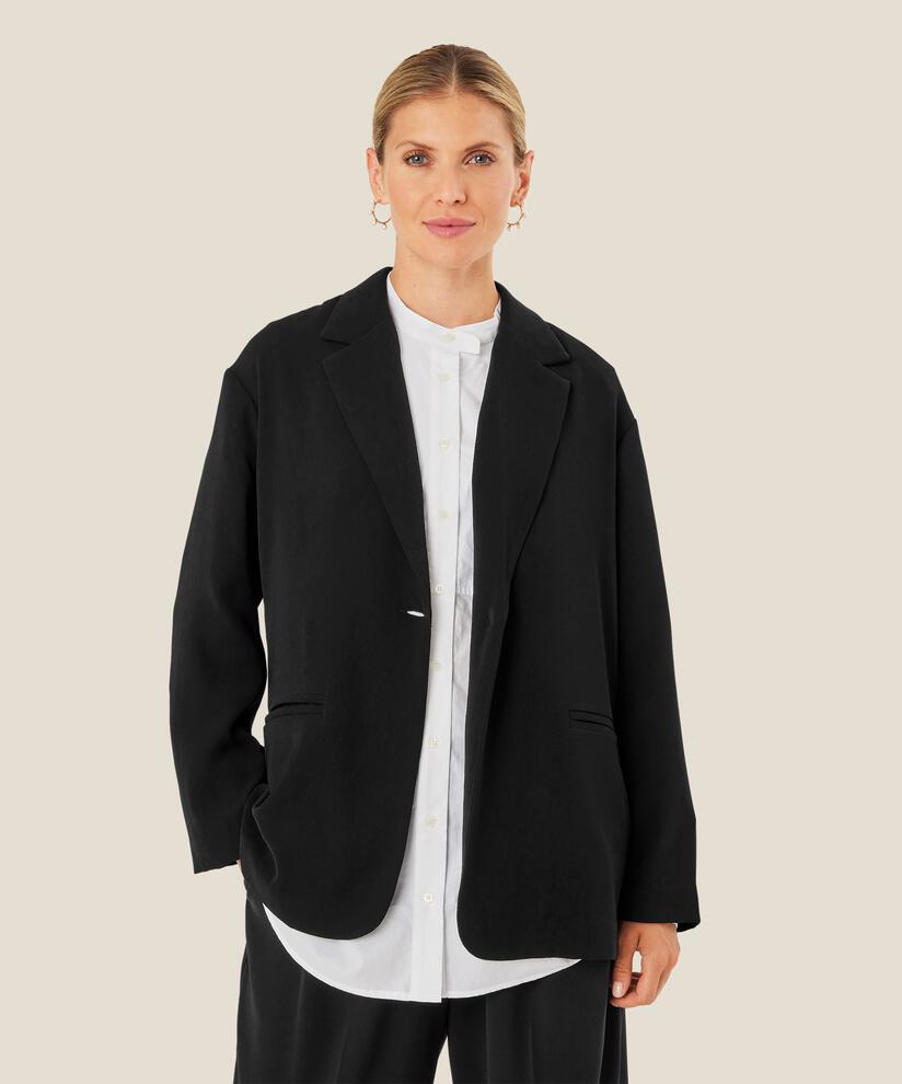 Klassischer Blazer mit einem Knopf, Black