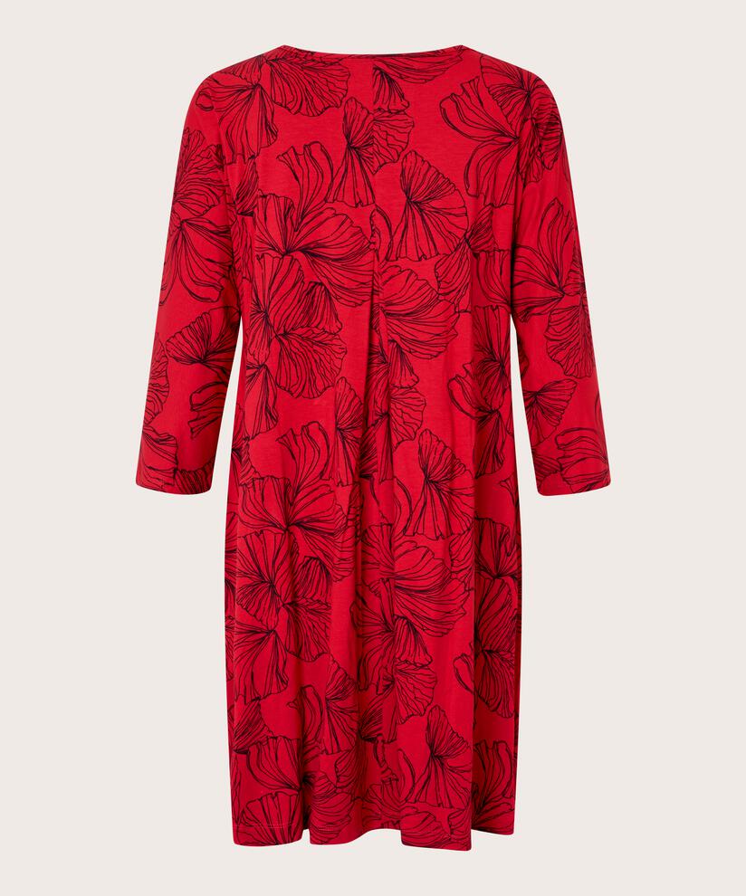 Bedruckte Jersey-Tunika mit Rundhalsausschnitt, Haute Red