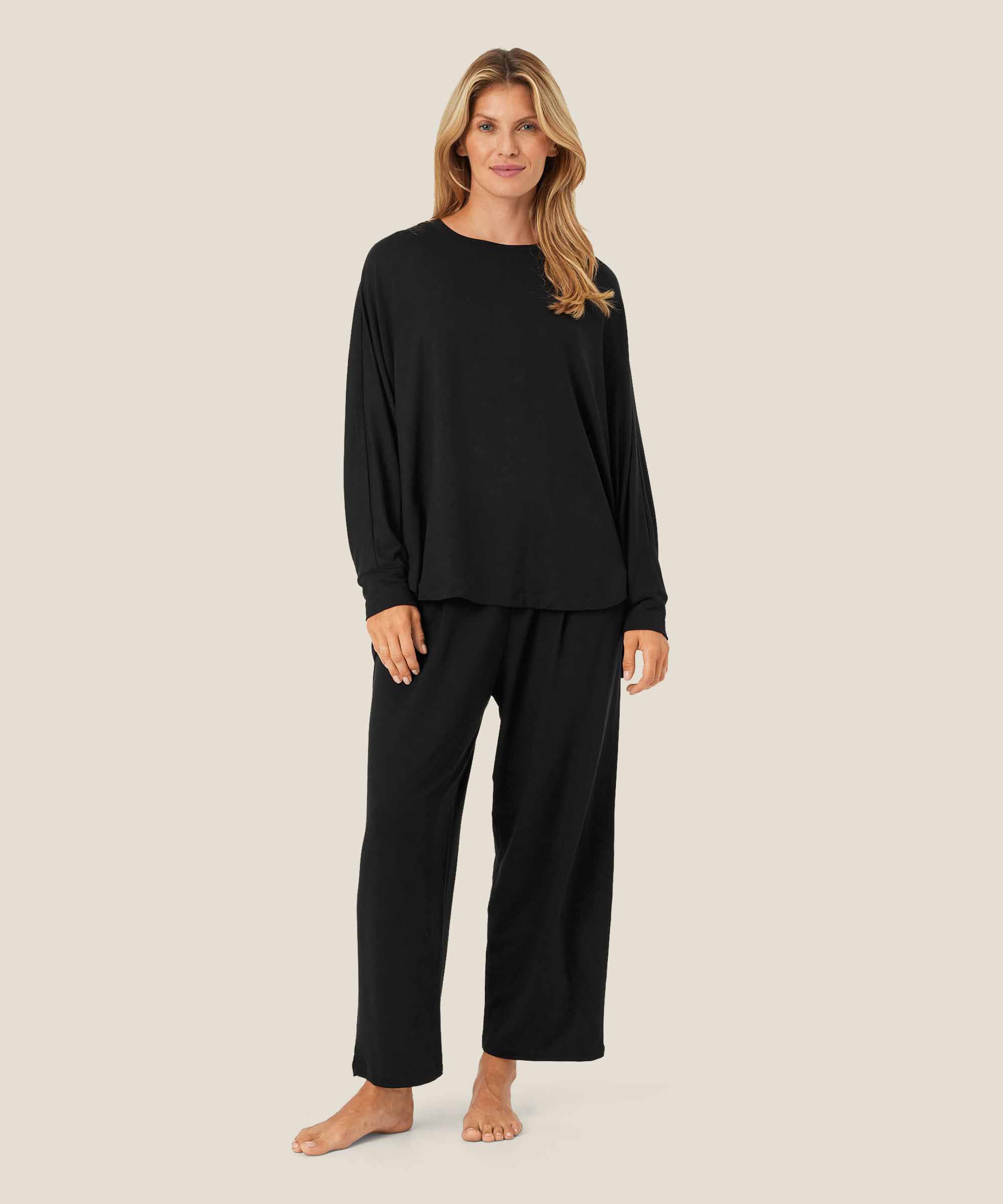 Jerseyhose mit Falten vorne, Black
