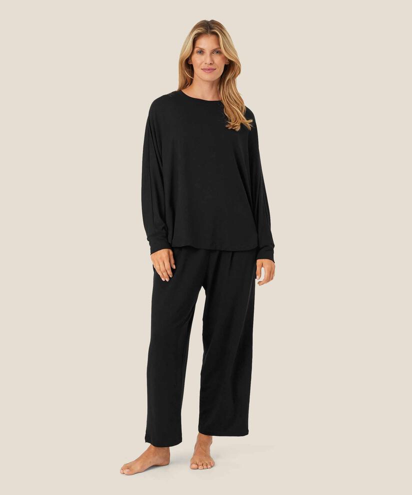 Jerseyhose mit Falten vorne, Black