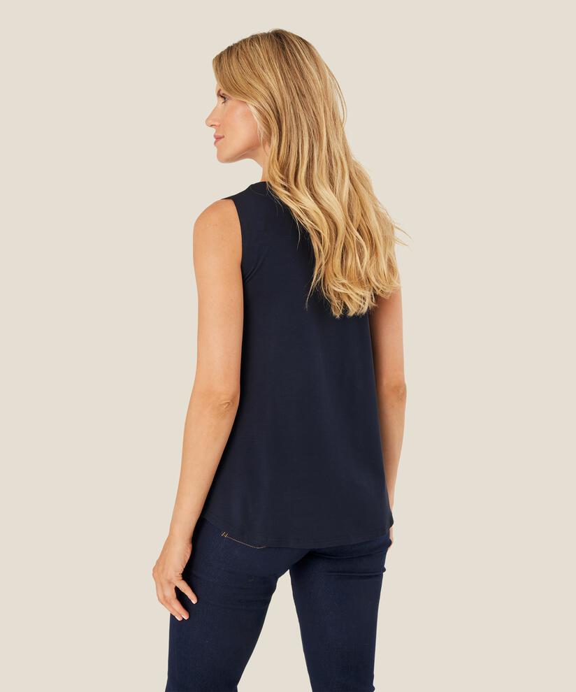 Ärmelloses Jersey-top, Navy