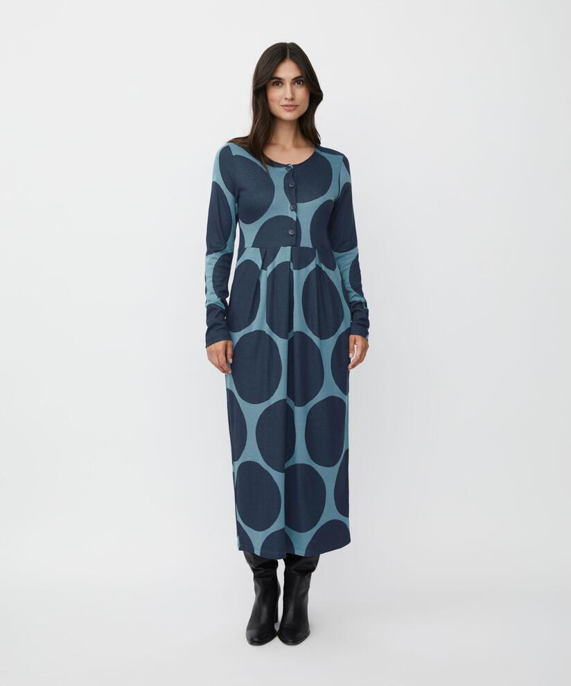Tulpenkleid Aus Jersey Mit Knöpfen, Proven Blue