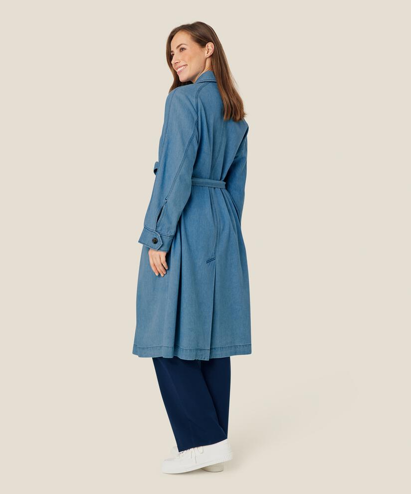 Denim-Trenchcoat mit abnehmbarem Gürtel, Light Denim