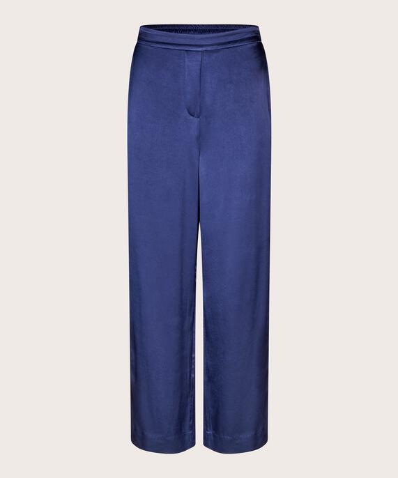 Glänzende Hose Aus Viskosesatin, Medieval blue
