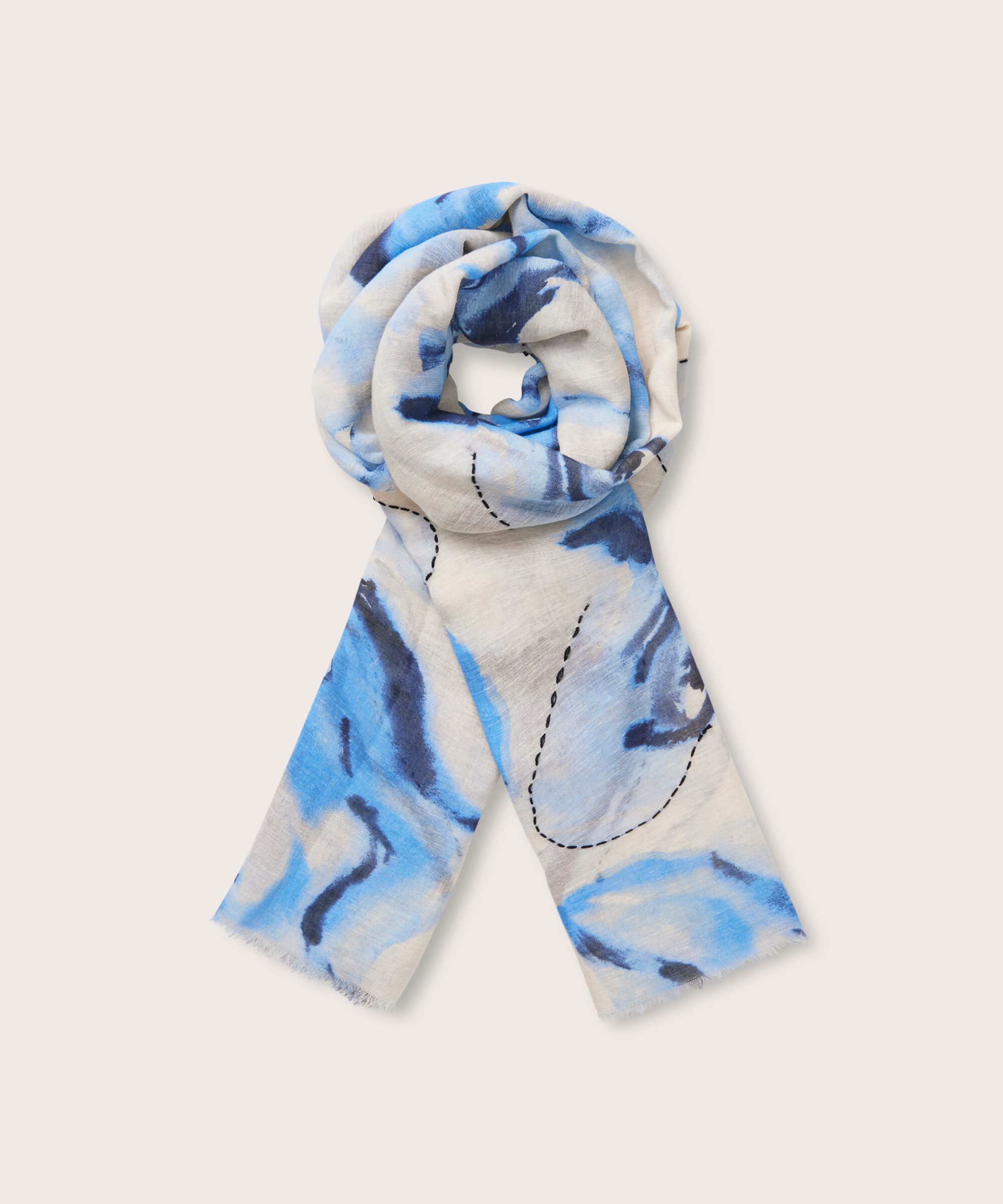 gemusterter Schal aus Baumwollmischung, Powder Blue