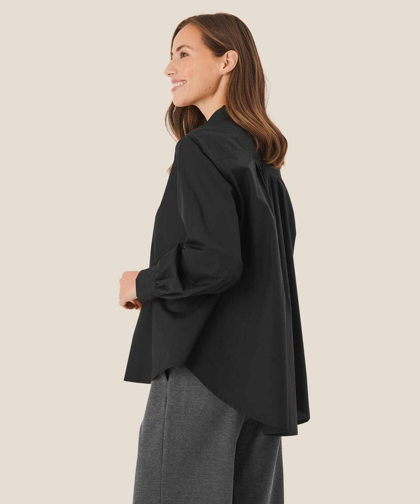 Button-Down-Hemdbluse aus Baumwolle, Black