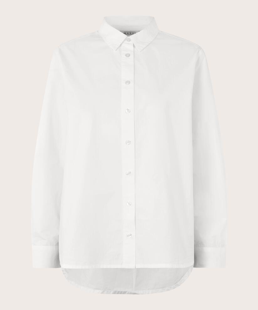 Button-down-hemdbluse Aus Baumwolle, White