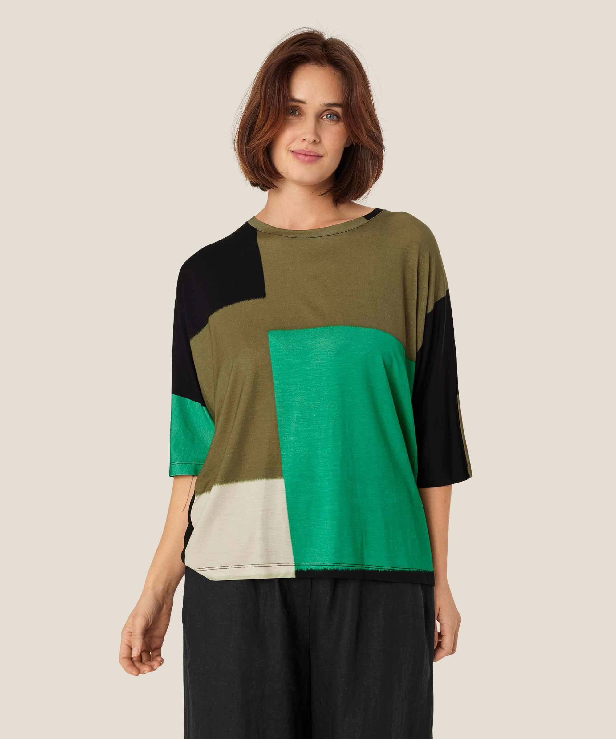 Bedrucktes T-Shirt mit Rundhalsausschnitt, Green Spruce