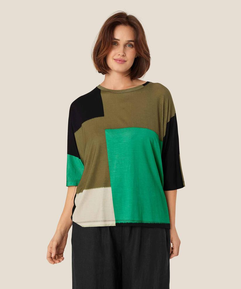 Bedrucktes T-Shirt mit Rundhalsausschnitt, Green Spruce