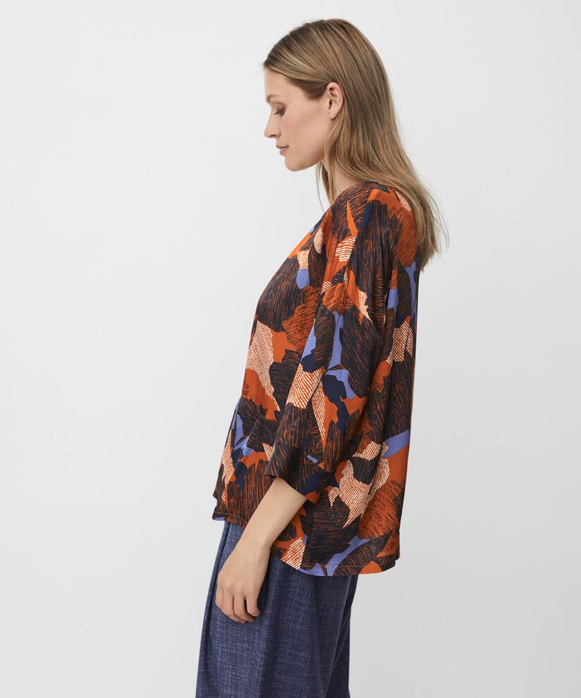 Gemusterte Viskosebluse Mit Taschen Vorne, Autumnal