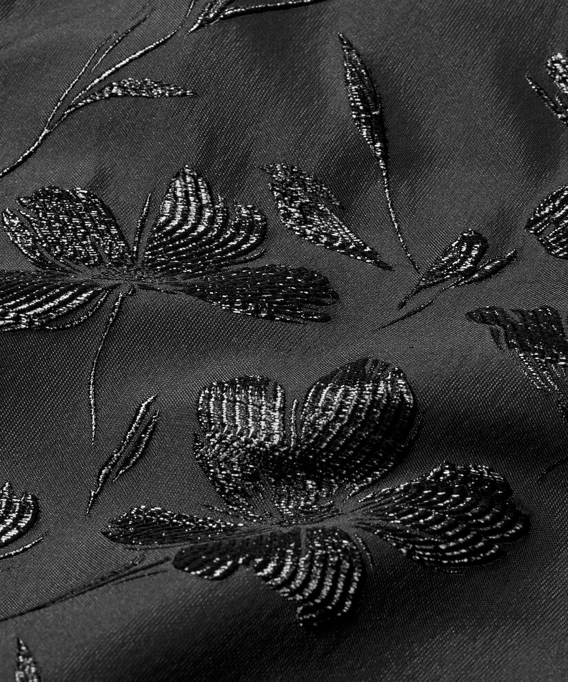 Jacke mit Reißverschluss und Blumenstickerei, Black