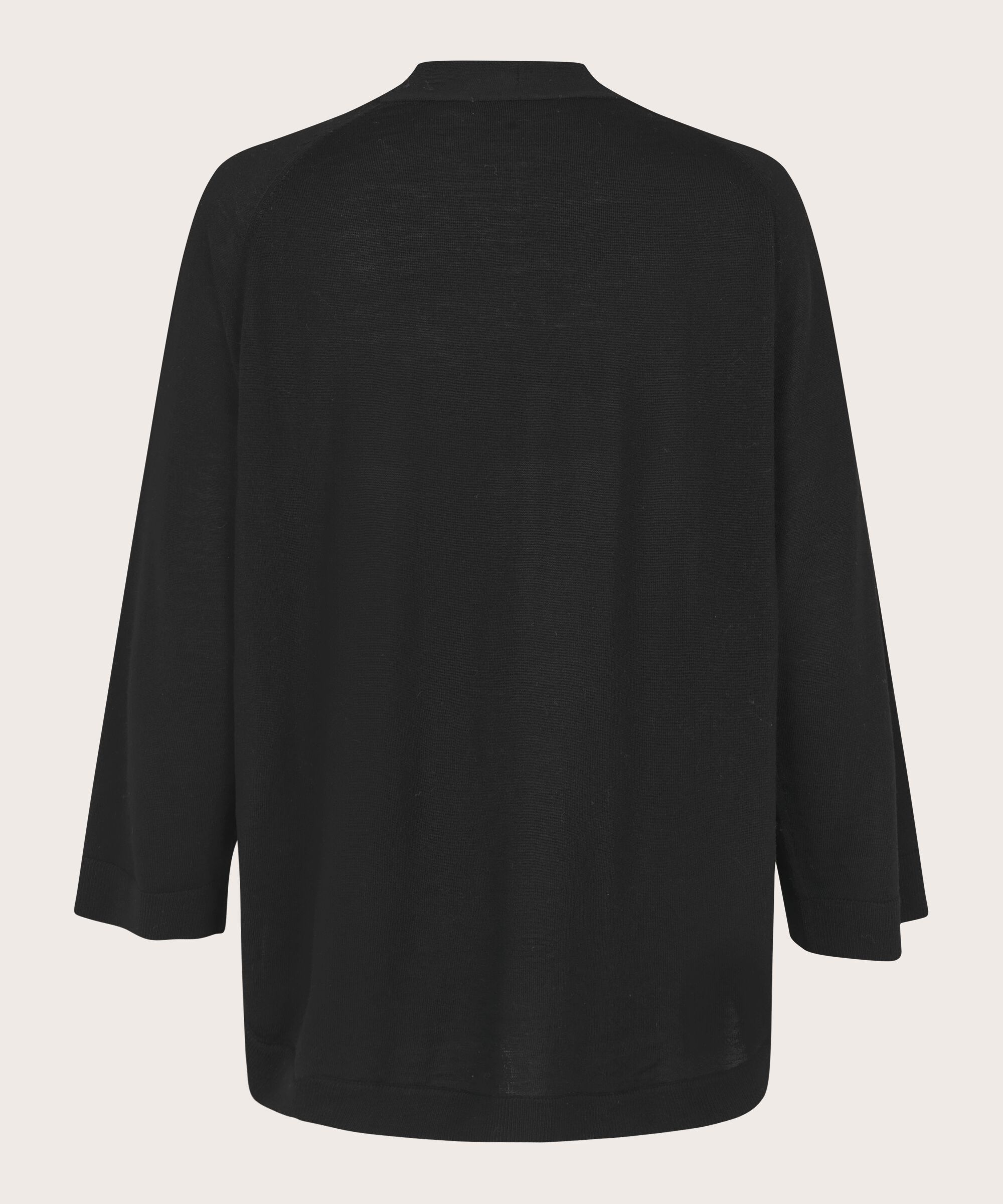 Strickpullover aus Wolle mit V-Ausschnitt, Black