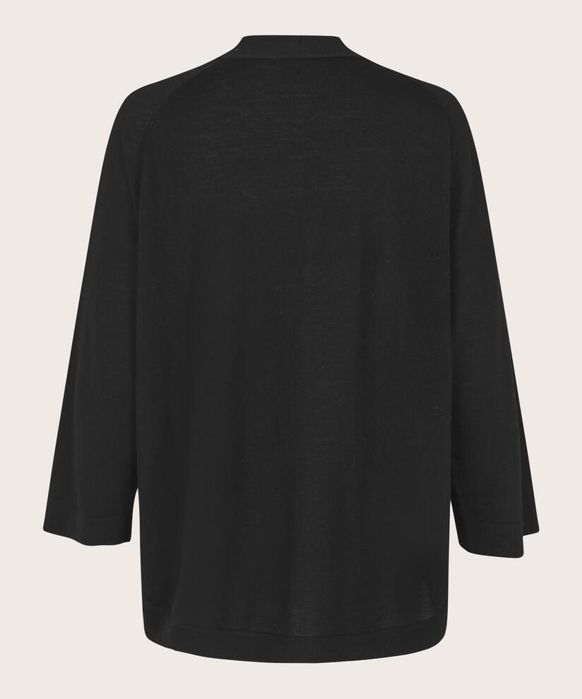 Strickpullover aus Wolle mit V-Ausschnitt, Black