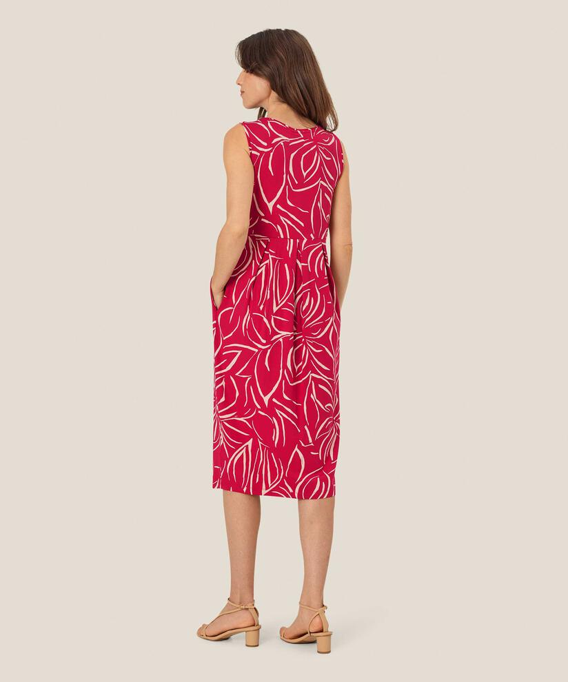 ärmelloses Tulpenkleid mit Eingrifftaschen, Persian Red