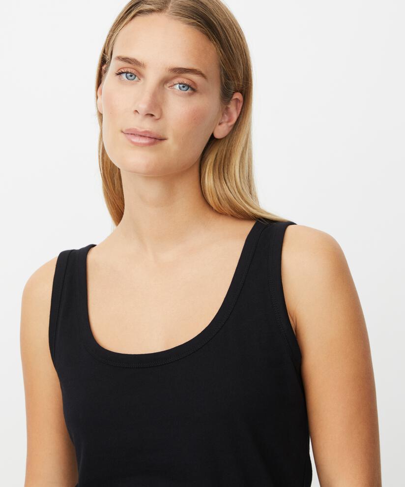 tailliertes Tanktop aus Stretch-Jersey, Black