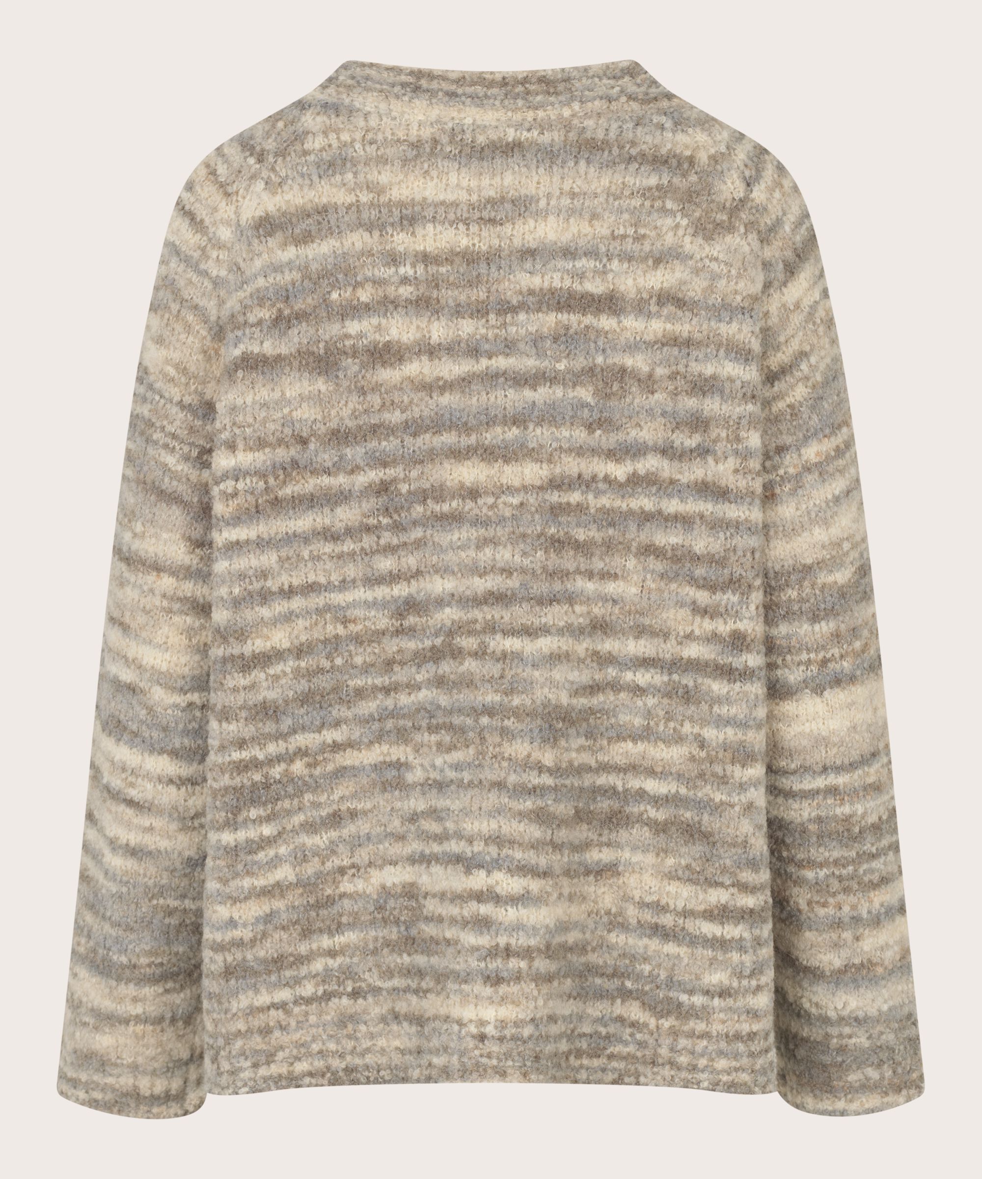 Melange-Strickpullover mit Rundhalsausschnitt, L. Grey mel.