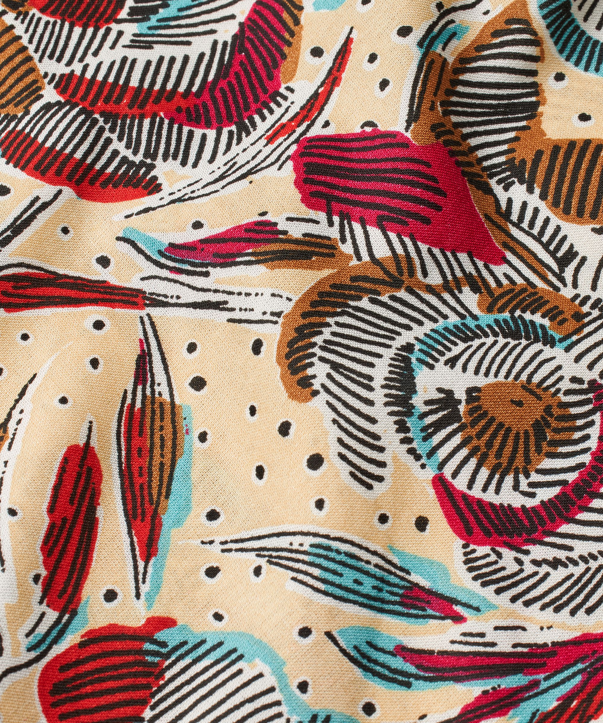 Bedrucktes Viskose-top Mit V-ausschnitt, Soybean