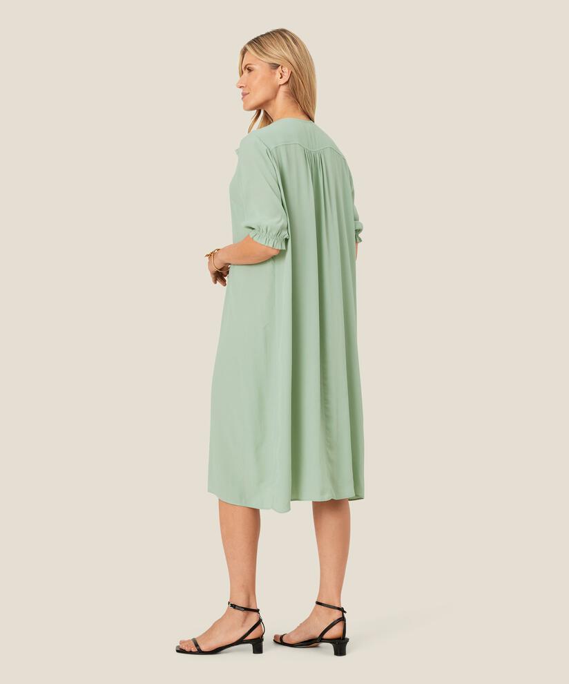 feminines Kleid aus Viskose mit Falten, Frosty Green