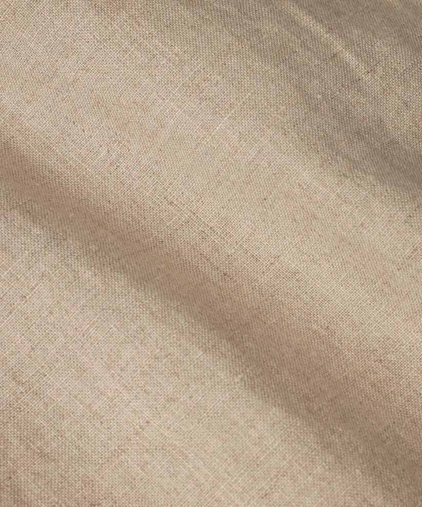 Gerade Leinenhose mit gesmokter Rückseite, Natural