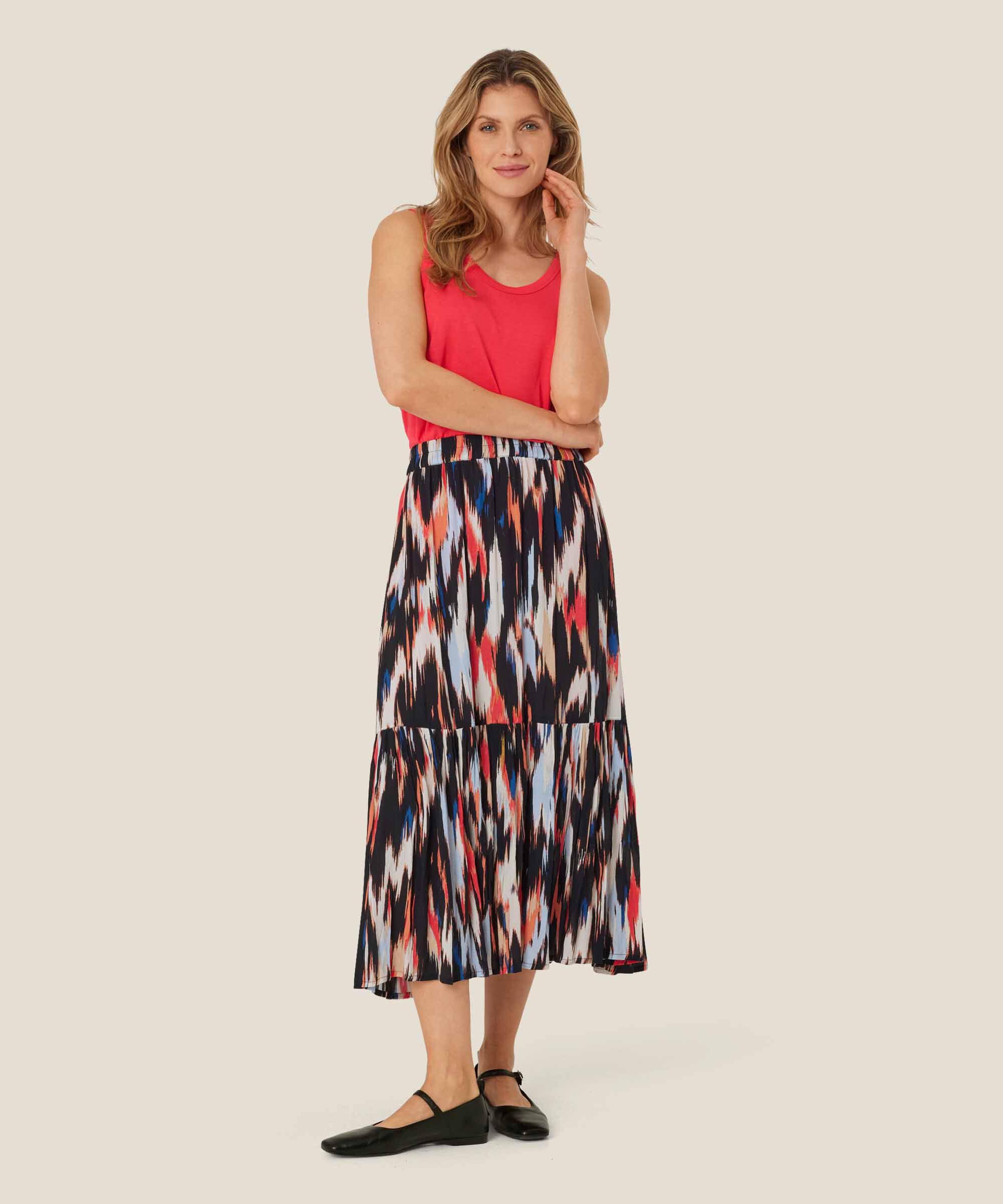 Jersey-Tanktop mit Rundhalsausschnitt, Hibiscus
