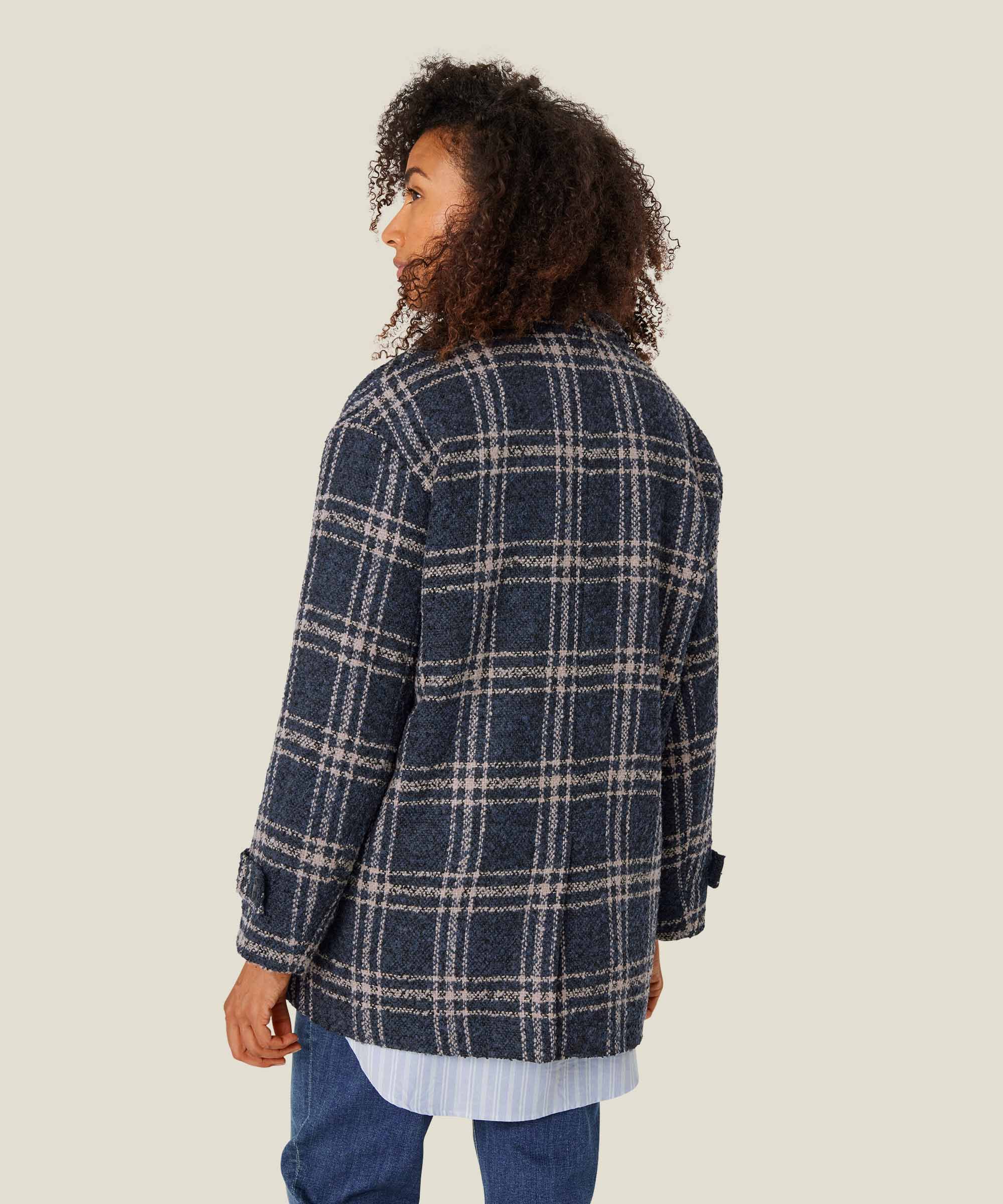 Kurzmantel aus Wollmischung mit zweireihigen Knöpfen, Moonlit Ocean