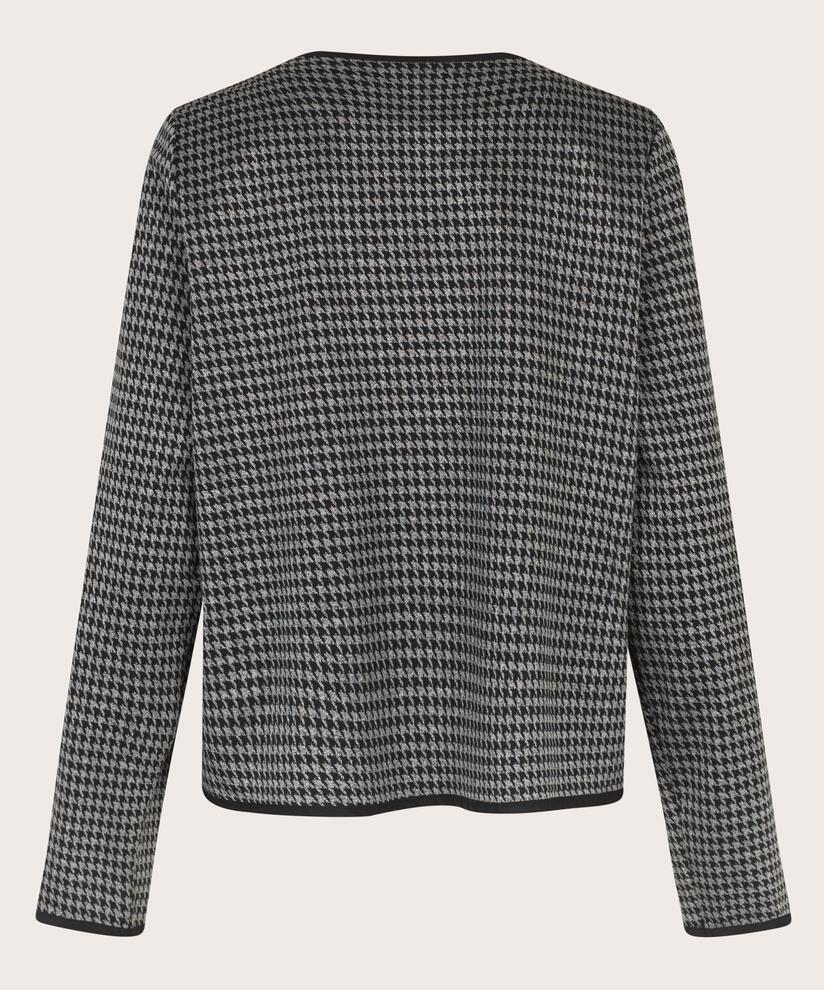 Karierte Jerseyjacke mit Knöpfen, Black