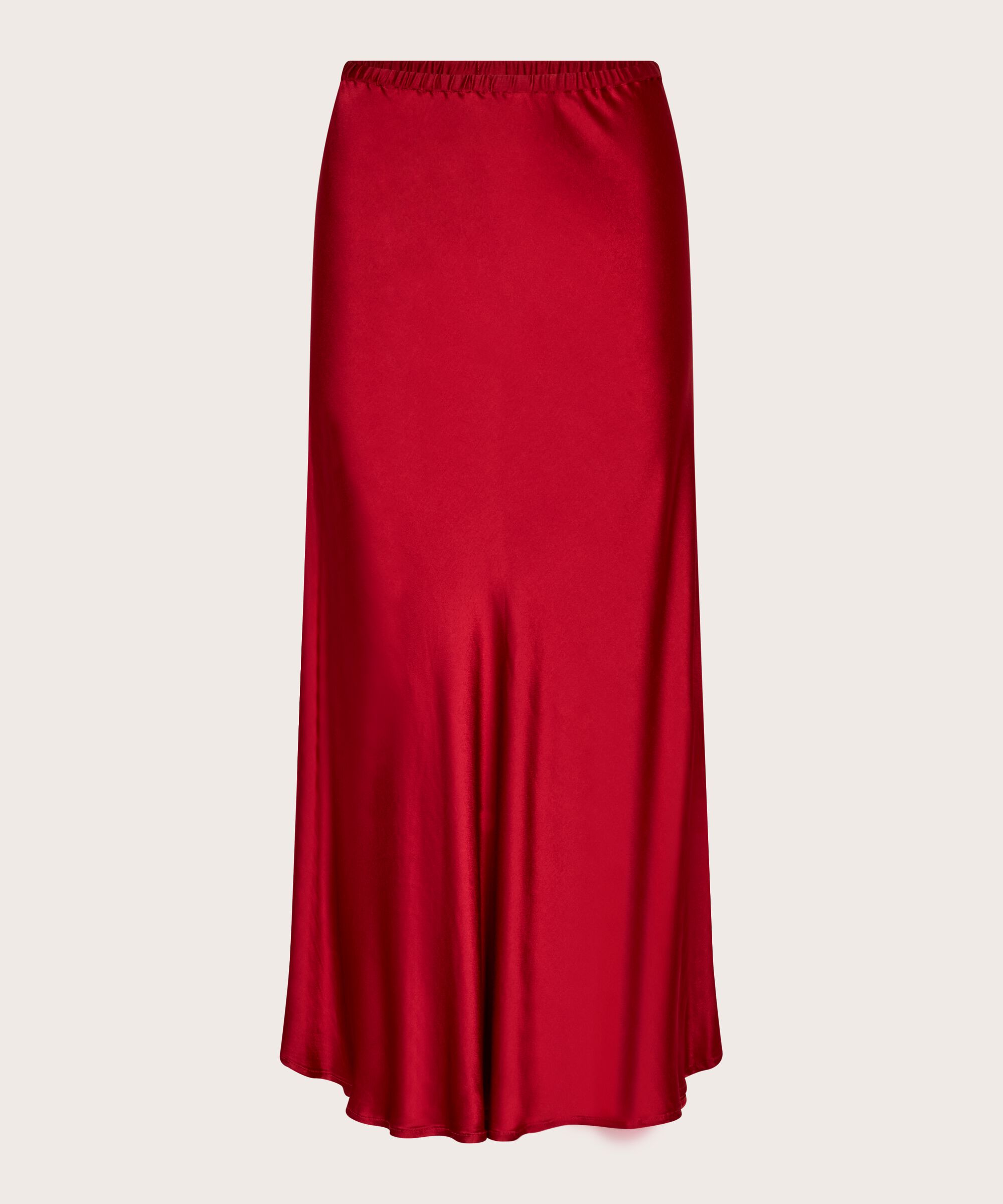Satinrock mit schmalem Gummizug in der Taille, Red Dahlia