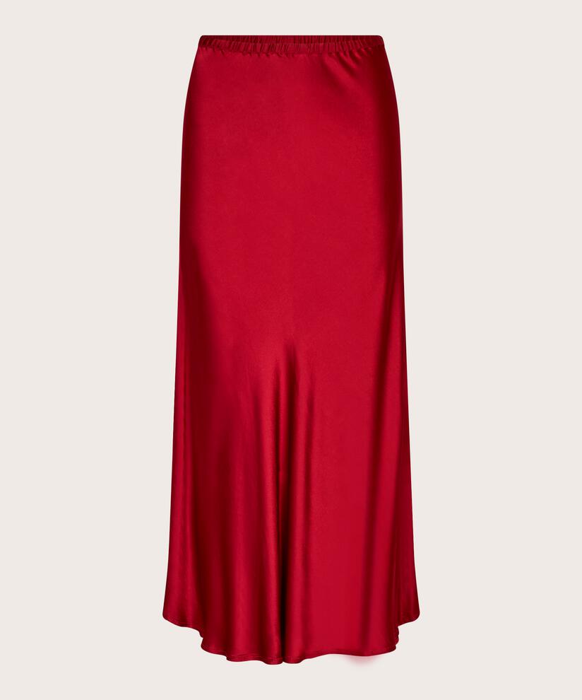 Satinrock mit schmalem Gummizug in der Taille, Red Dahlia