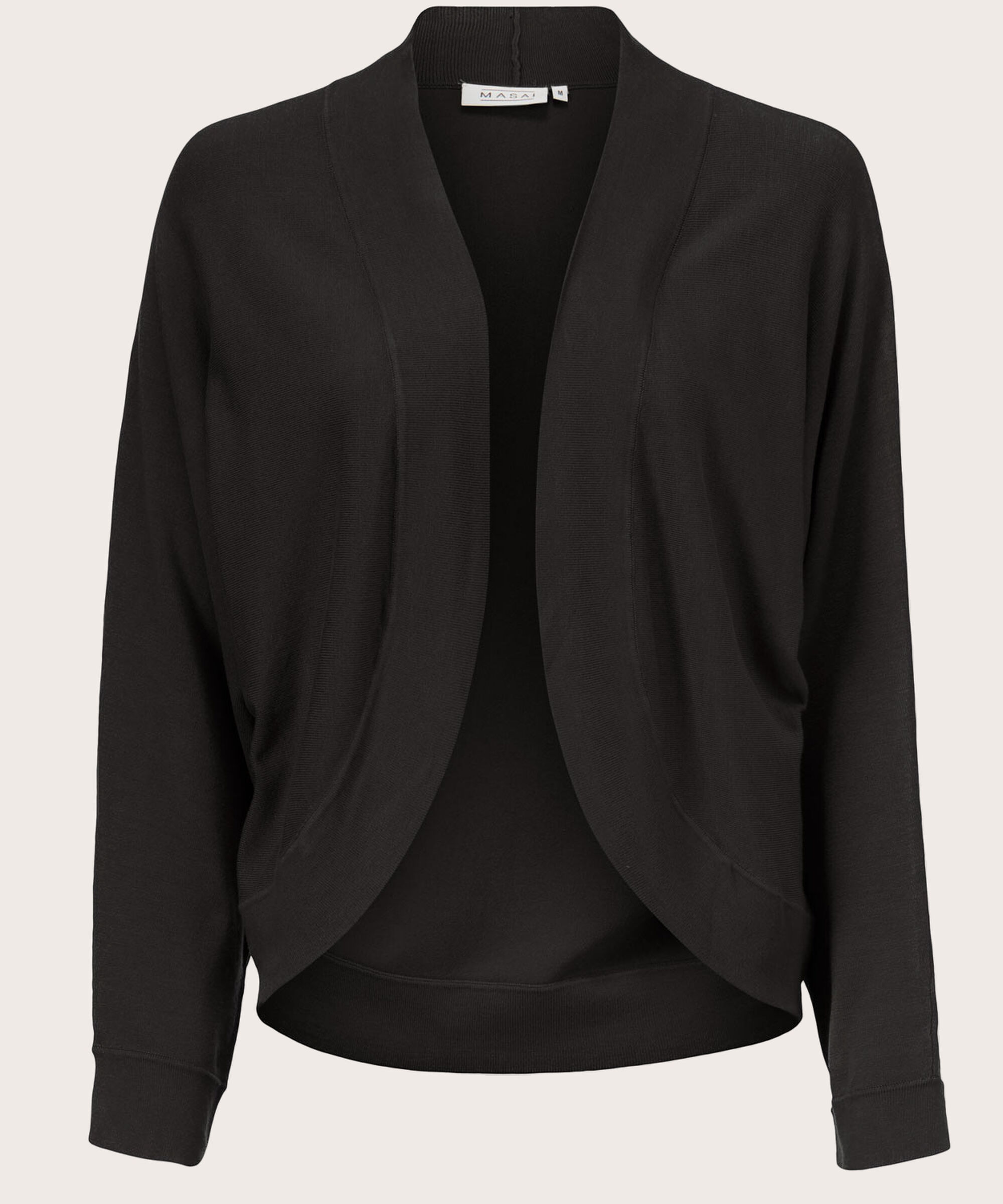 Feinstrick-Cardigan mit abgerundeter Vorderseite, Black